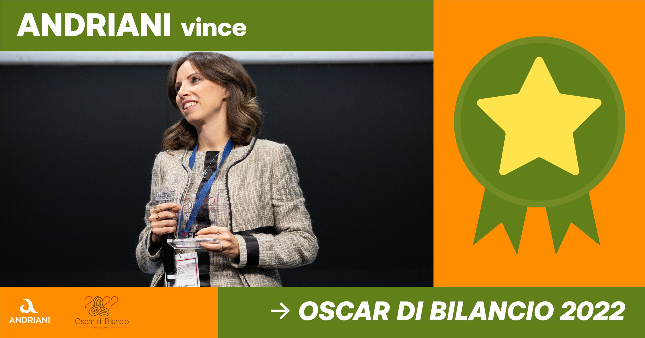 ANDRIANI SI AGGIUDICA L&rsquo;OSCAR DI BILANCIO 2022 NELLA CATEGORIA COMUNICAZIONE